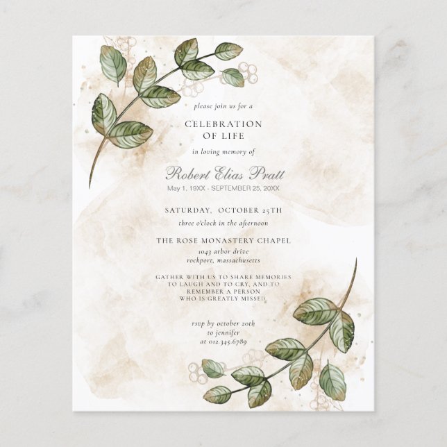 Lámina Celebración de la invitación a la vida por eucalip (Anverso)