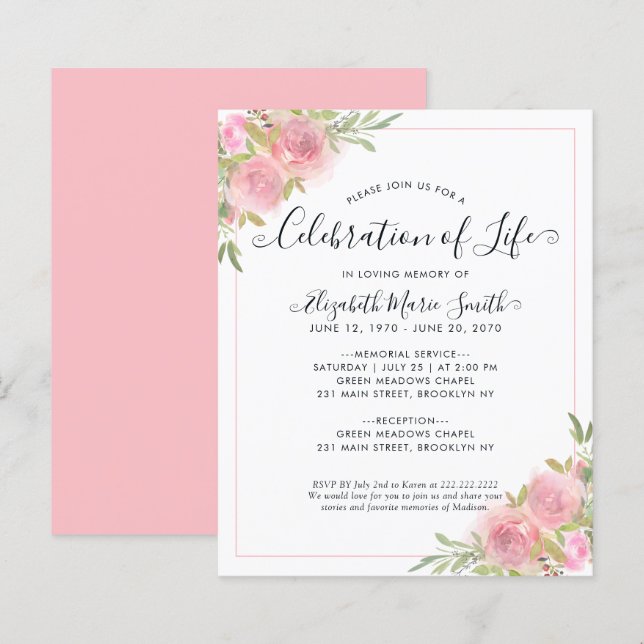 Lámina Celebración de la invitación al funeral conmemorat (Anverso / Reverso)