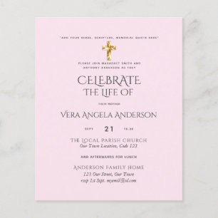 Lámina Celebración de la Vida Católica Funeral Memorial I