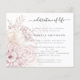 Lámina Celebración de la vida con flores rosadas en el pr