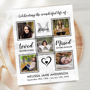 Lámina Celebración De La Vida Del Funeral Fotográfico Pre