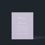 Lámina Celine Lilac Elegant Wedting<br><div class="desc">Invitaciones de boda clásicas con un diseño sencillo y atemporal con guión elegante y fuentes serif tradicionales.</div>