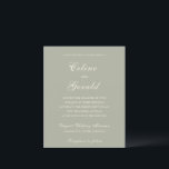Lámina Celine Muted Green Elegant Wedting<br><div class="desc">Invitaciones de boda clásicas con un diseño sencillo y atemporal con guión elegante y fuentes serif tradicionales.</div>