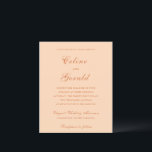 Lámina Celine Peach Elegant Wedding Invitación<br><div class="desc">Invitaciones de boda clásicas con un diseño sencillo y atemporal con guión elegante y fuentes serif tradicionales.</div>