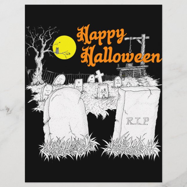 Lámina cementerio de halloween (Anverso)