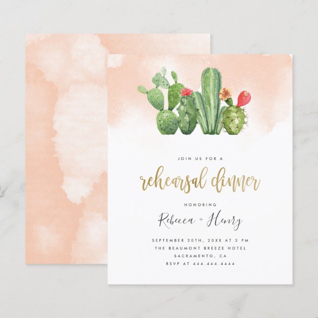 Lámina Cena de ensayo de acuarela y cactus de Rubor de pr (Anverso / Reverso)