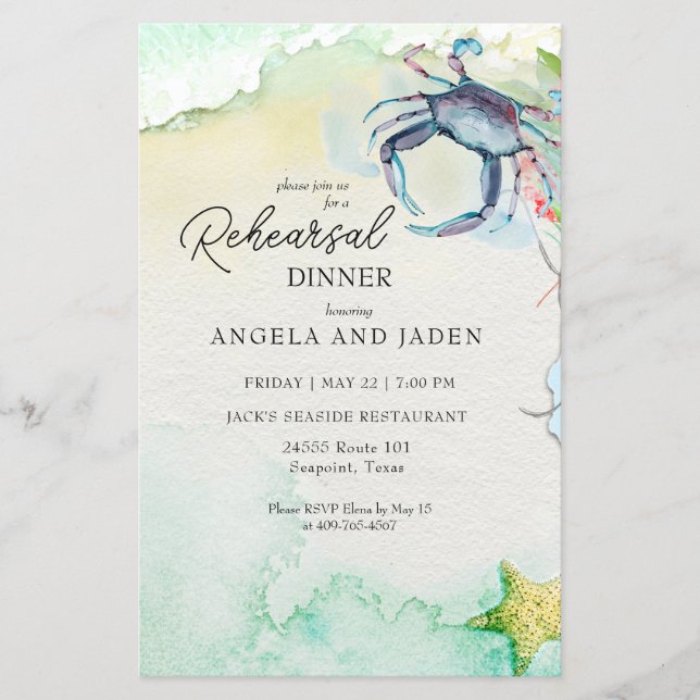 Lámina Cena de ensayo del cangrejo de Maryland costero pr (Anverso)