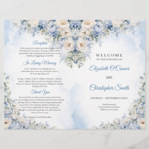 Lámina Ceremonia Boho Elegant Dusty Blue and Ivory Flower
