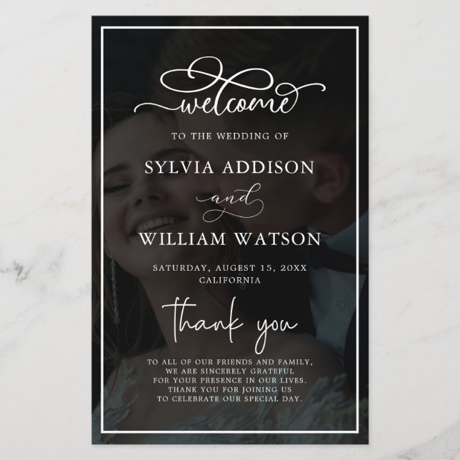 Lámina Ceremonia de Boda fotográfico de caligrafía capric (Anverso)