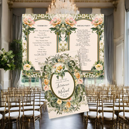 Lámina Ceremonia del Boda floral amarillo de estilo victo