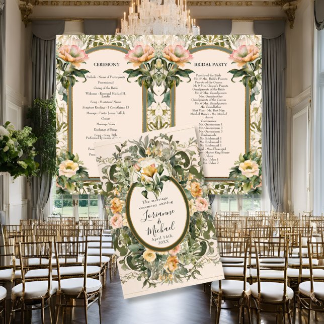 Lámina Ceremonia del Boda floral amarillo de estilo victo (Subido por el creador)