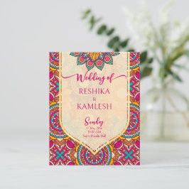 Lámina Cerise mandala rangoli boda invitación al presupue