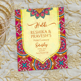 Lámina Cerise mandala rangoli invitación conjunta haldi