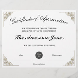Lámina Certificado blanco de reconocimiento con logotipo 