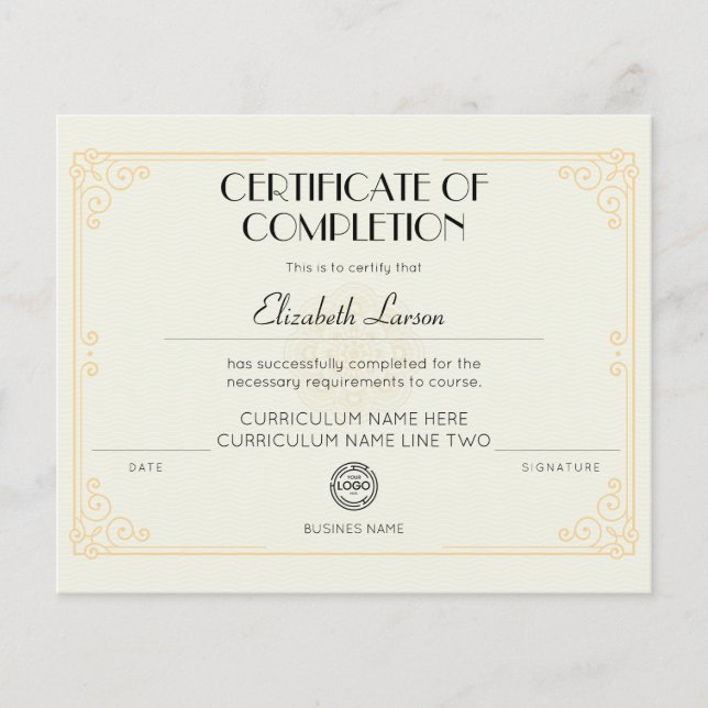 Lámina Certificado competente del curso de finalización (Anverso)