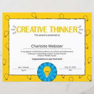 Lámina Certificado creativo de éxito de Thinker PDF