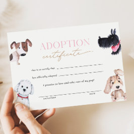 Lámina Certificado de adopción de Puppy Paw-ty