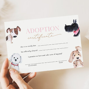 Lámina Certificado de adopción de Puppy Paw-ty