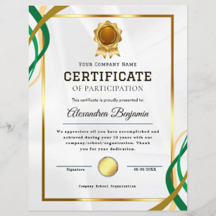 Lámina Certificado de Agradecimiento