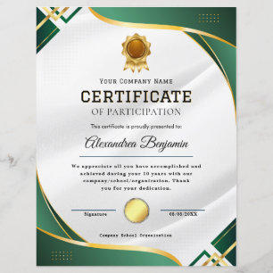 Lámina Certificado de Agradecimiento