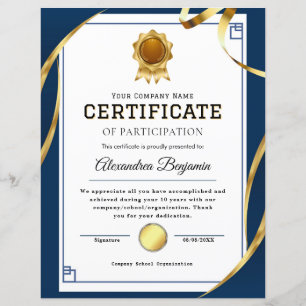 Lámina Certificado de Apreciación