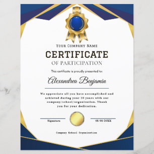 Lámina Certificado de Apreciación