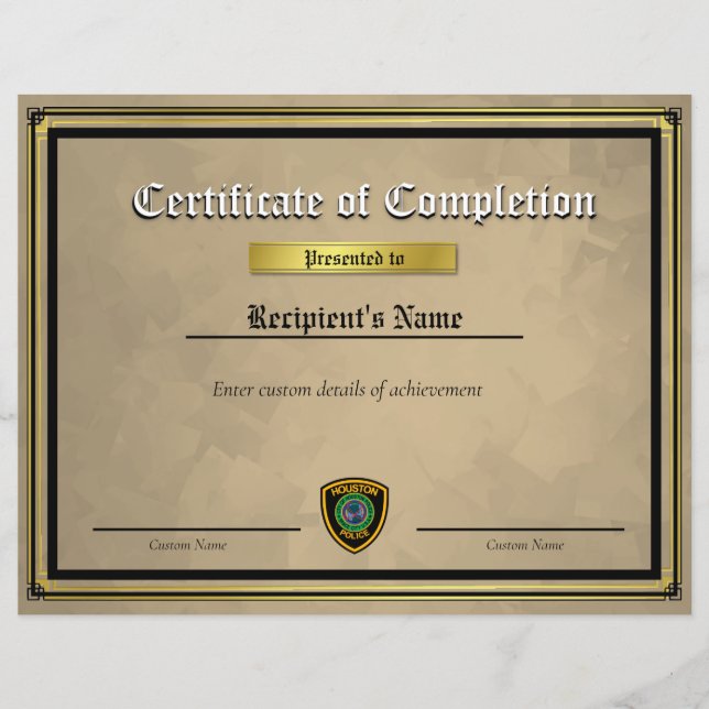 Lámina Certificado de Bandera de Línea Azul Delgada Perso (Anverso)