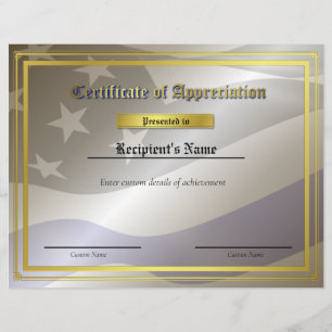 Lámina Certificado de Bandera de Línea Azul Delgada Perso