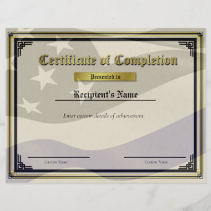Lámina Certificado de Bandera de Línea Azul Delgado Perso