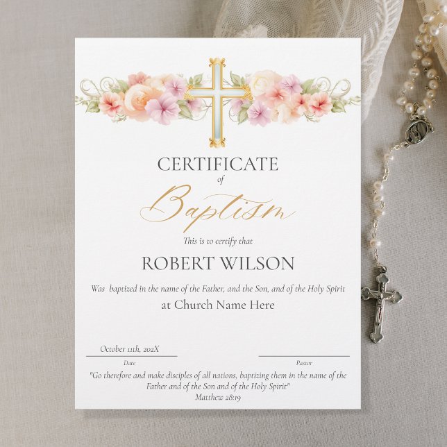 Lámina Certificado de bautismo, certificado de cristaliza (Subido por el creador)