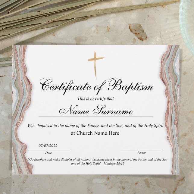Lámina Certificado de bautismo, dedicación de bebé (Subido por el creador)