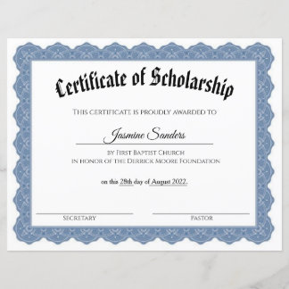 Lámina Certificado de beca
