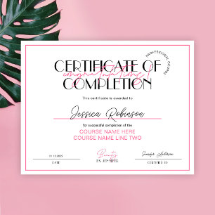 Lámina Certificado de belleza completa entrega premio ros