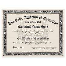 Certificado de Certificado de Diploma de Terminaci