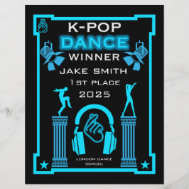 Lámina Certificado de Competencia de Baile de K-Pop