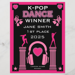 Lámina Certificado de Competencia de Baile de K-Pop