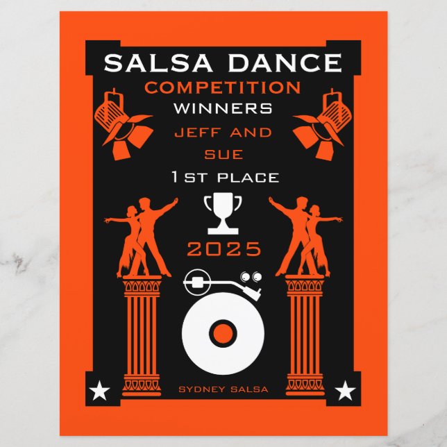 Lámina Certificado de Competencia de Baile de Salsa (Anverso)