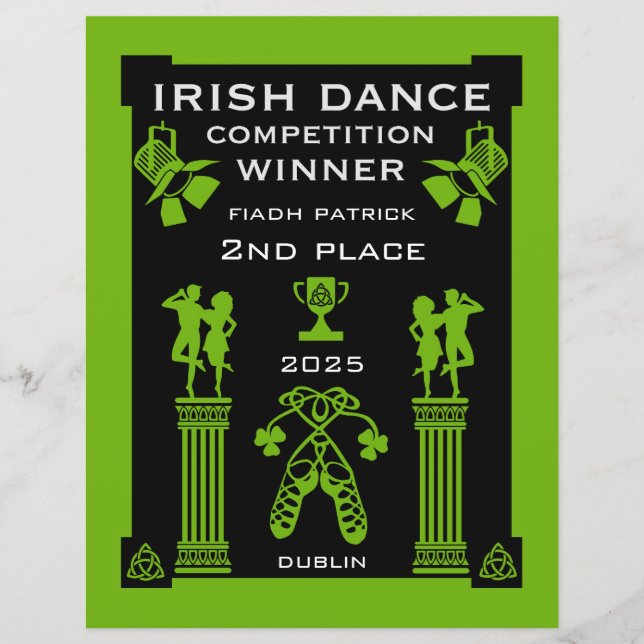 Lámina Certificado de competencia de baile irlandés (Anverso)