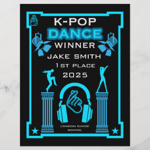 Lámina Certificado de competencia de danza K-Pop