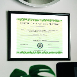 Lámina Certificado de completado de estilo elegante moder