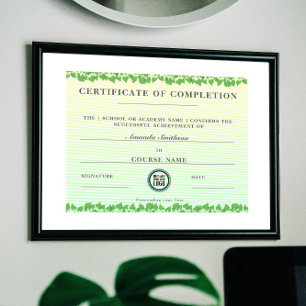 Lámina Certificado de completado de estilo elegante moder