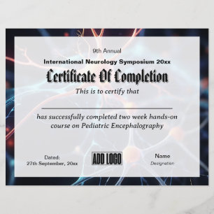 Lámina Certificado de conferencia de neurocirugía de neur