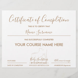 Lámina Certificado de cumplimentación del cuerpo