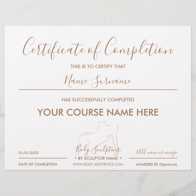 Lámina Certificado de cumplimentación del cuerpo (Anverso)