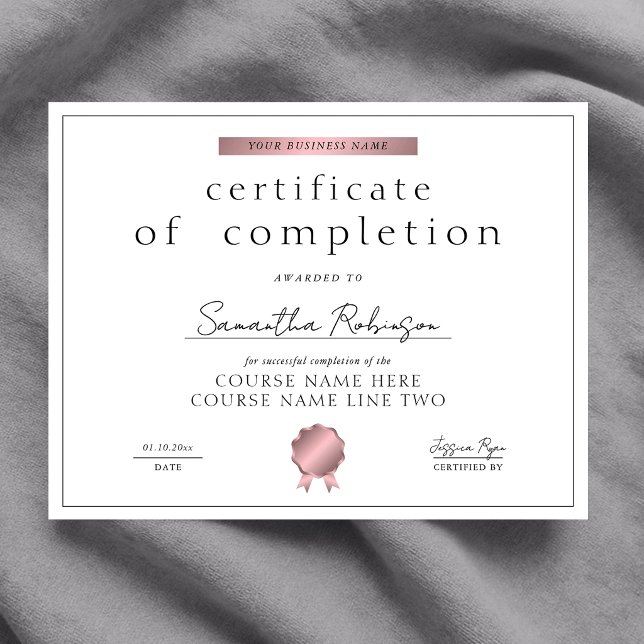 Lámina Certificado de Curso de Premiación de Finalización (Subido por el creador)