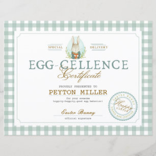 Lámina Certificado de Easter Bunny Egg-cellence