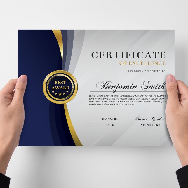 Lámina Certificado de Excelencia Premio Azul y Oro (Subido por el creador)