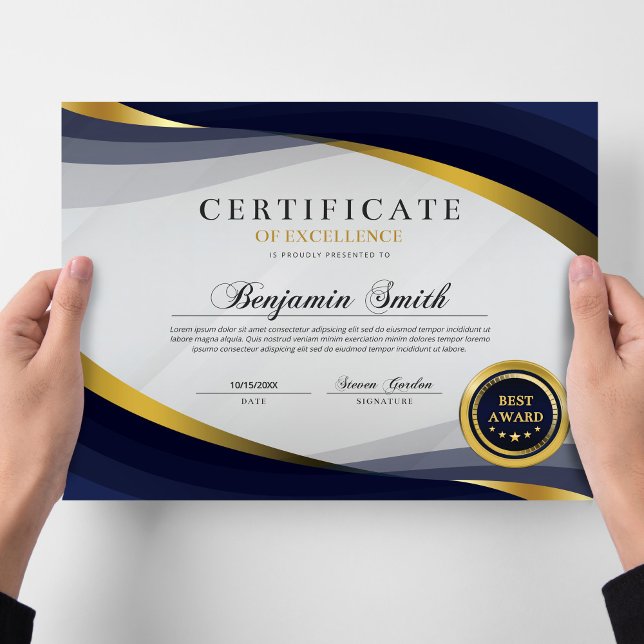 Lámina Certificado de Excelencia Premio Azul y Oro (Subido por el creador)