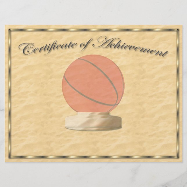 Lámina Certificado de éxito de baloncesto (Anverso)