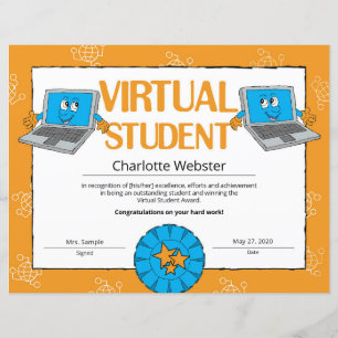 Lámina Certificado de éxito de estudiantes virtuales PDF